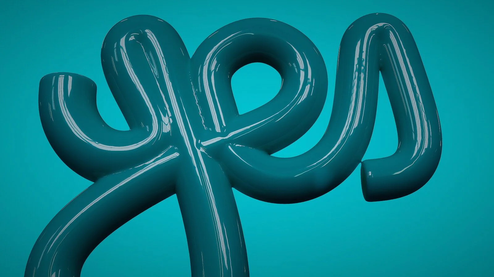 an inflatable YES on a blue background